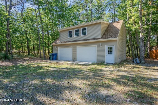 view of garage