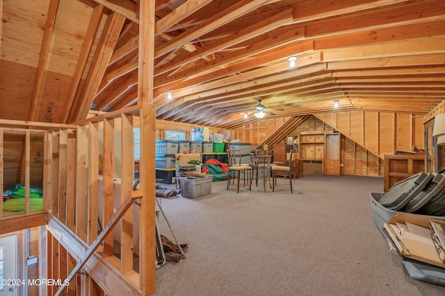 view of unfinished attic