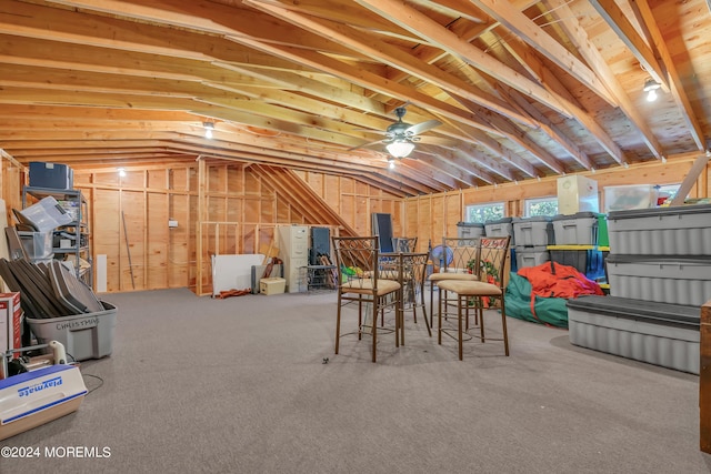 view of unfinished attic