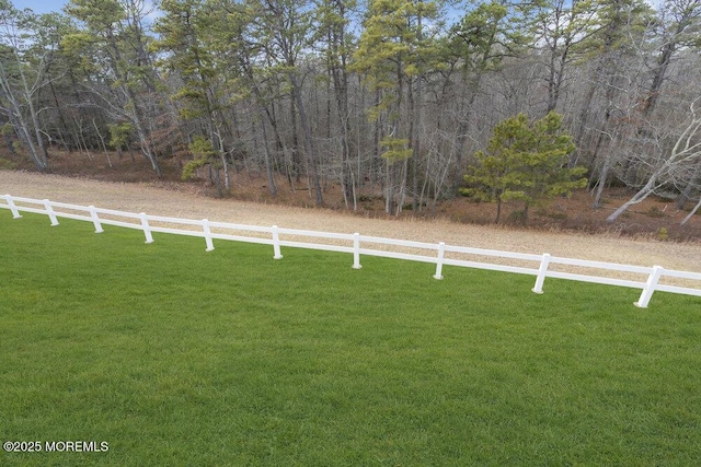 view of yard with a rural view