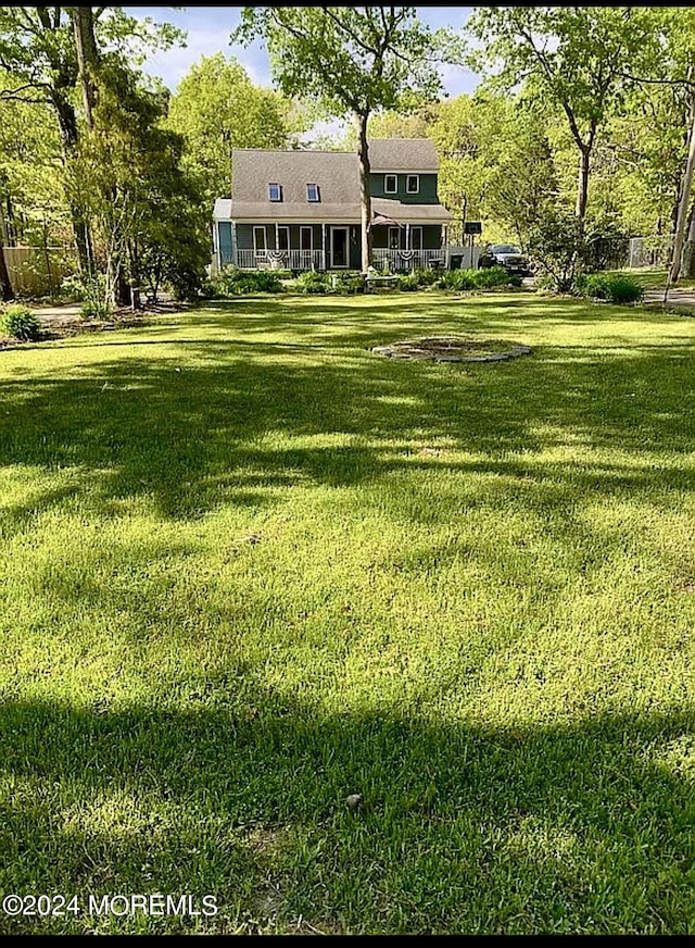 view of yard featuring a porch