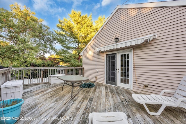 deck with french doors