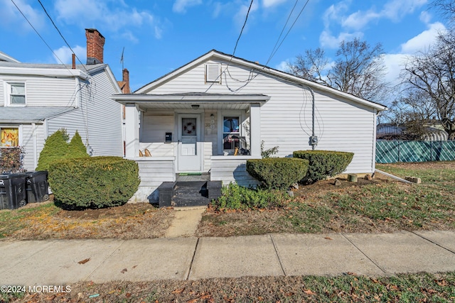 bungalow featuring covered porch