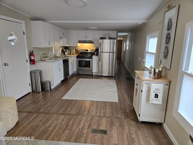 2300 Massachusetts Ave Unit 42, Toms River, NJ 08755 - kitchen featuring stainless steel appliances, dark hardwood / wood-style floors, sink, and white cabinets