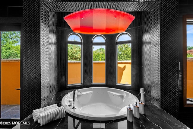 1548 N Bay Ave, Toms River, NJ 08753 - bathroom featuring a tub with jets and plenty of natural light