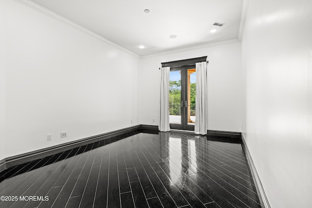 1548 N Bay Ave, Toms River, NJ 08753 - spare room with dark wood-style floors, ornamental molding, and recessed lighting