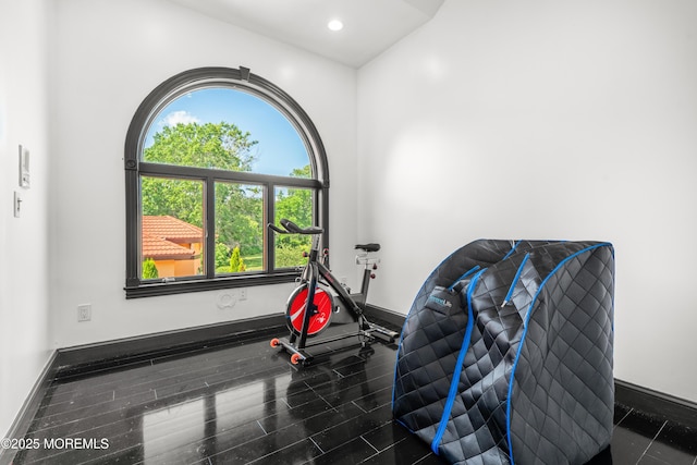 1548 N Bay Ave, Toms River, NJ 08753 - exercise room with recessed lighting and wood finished floors