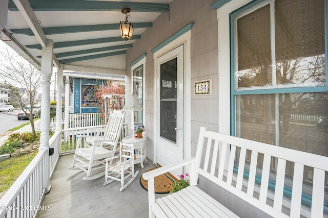 exterior space featuring covered porch