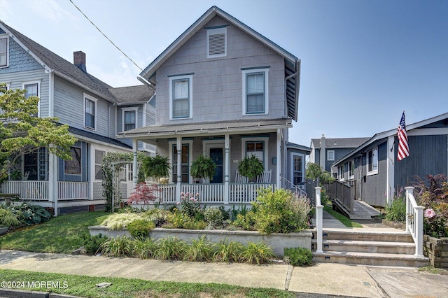 view of front of property with covered porch