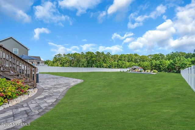 view of yard with a patio area