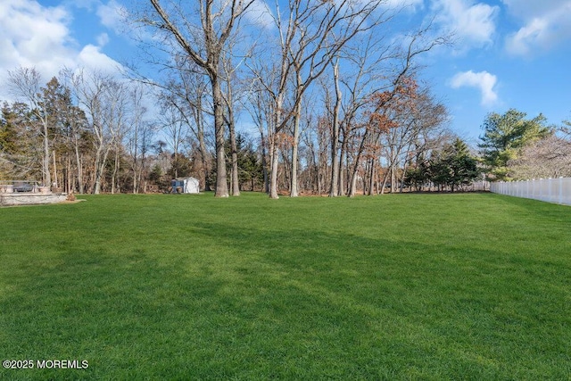 view of yard featuring fence