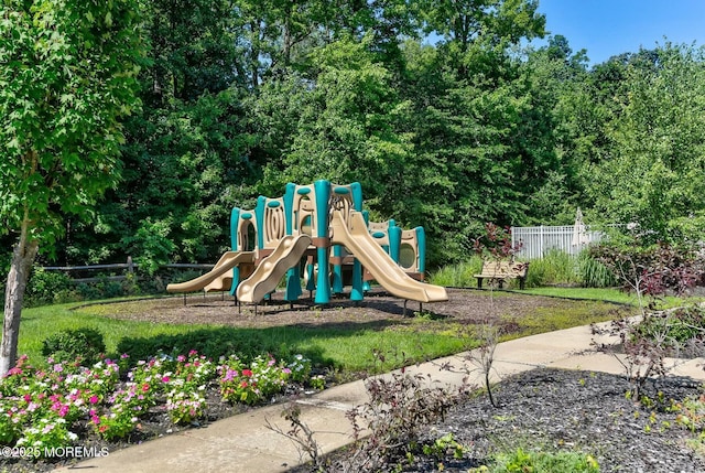 community play area with fence