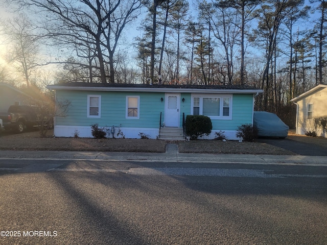 view of single story home