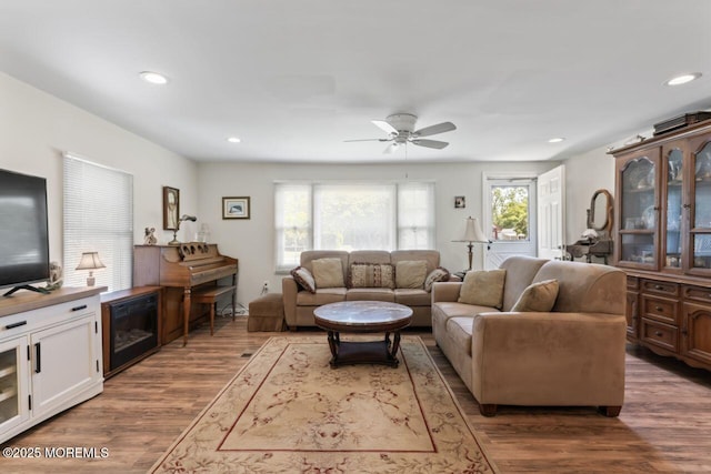 14 Douglas Dr, Jackson, NJ 08527 - living room featuring wood finished floors, ceiling fan, and recessed lighting