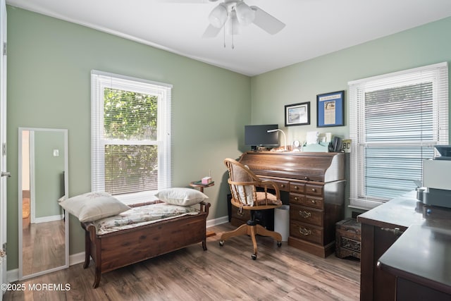 14 Douglas Dr, Jackson, NJ 08527 - home office featuring a ceiling fan and wood finished floors