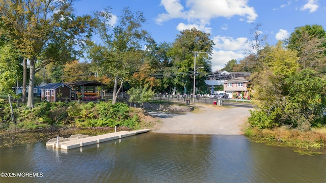 water view with a dock