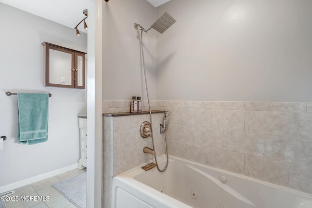 bathroom featuring tile patterned floors and shower / bathing tub combination