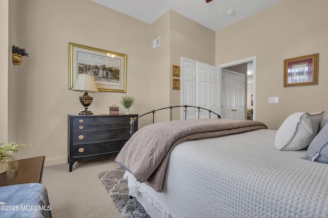 bedroom with carpet floors