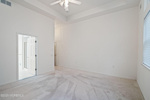 5 Shoal Dr, Barnegat, NJ 08005 - carpeted empty room with ceiling fan and a tray ceiling