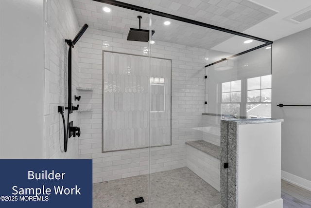 bathroom with walk in shower