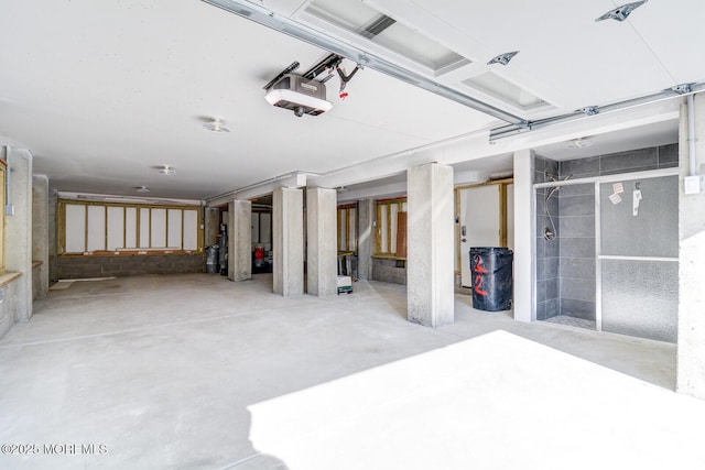 interior space with a garage door opener