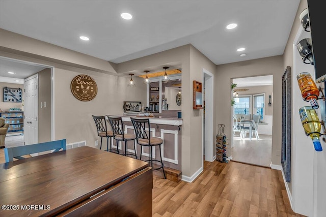 kitchen featuring light hardwood / wood-style floors