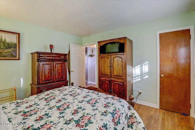 bedroom featuring light hardwood / wood-style floors