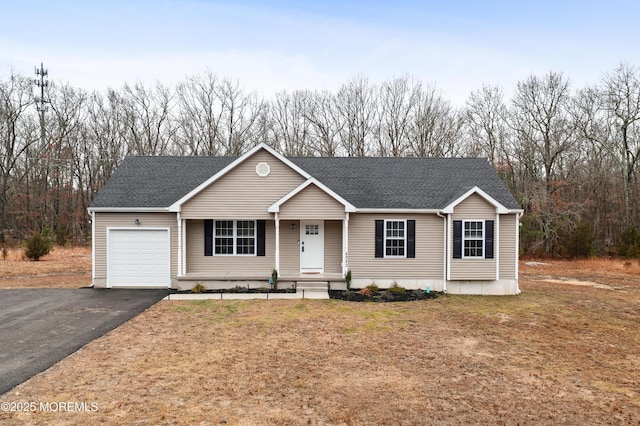 view of front facade featuring a garage