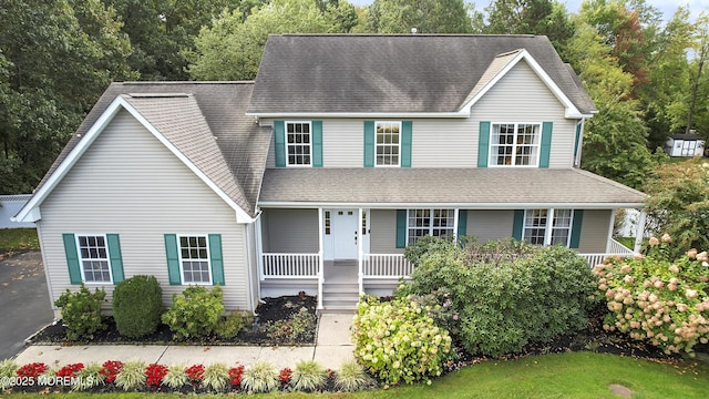 view of front facade featuring covered porch