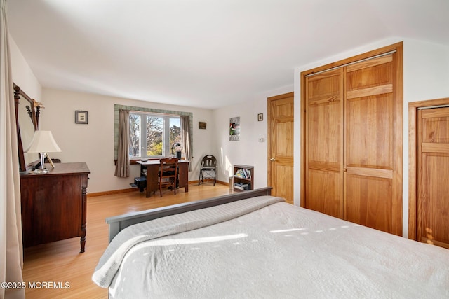 bedroom featuring light wood-type flooring