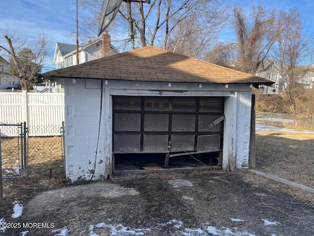 view of garage