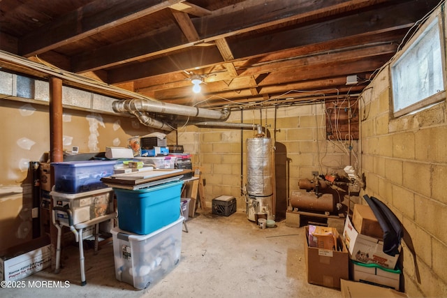 storage featuring gas water heater