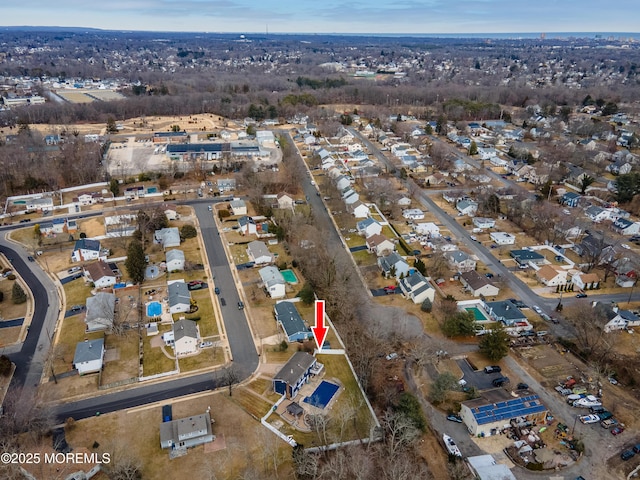 drone / aerial view featuring a residential view