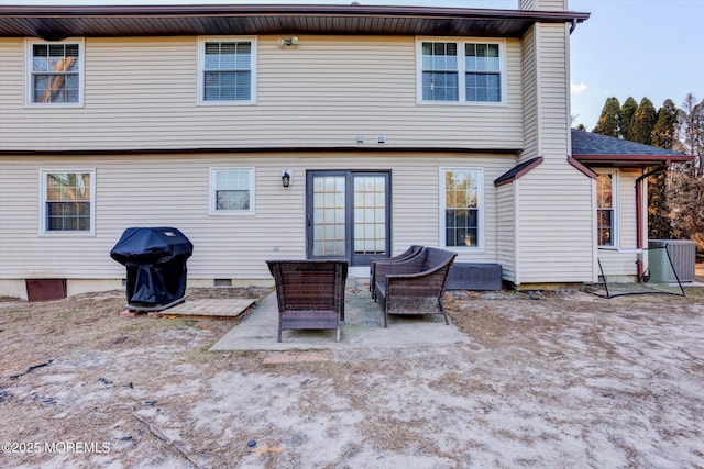 back of house featuring a patio and central AC