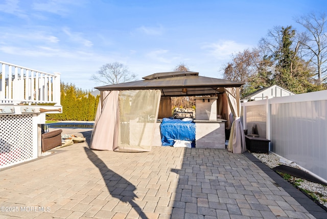 view of patio with a gazebo