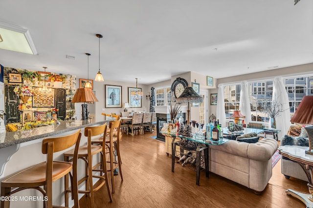 93 Golden Eye Ln, Port Monmouth, NJ 07758 - living area with visible vents and wood finished floors