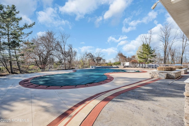 93 Golden Eye Ln, Port Monmouth, NJ 07758 - view of swimming pool with fence, a fenced in pool, and a patio