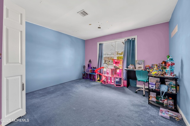 recreation room with carpet floors