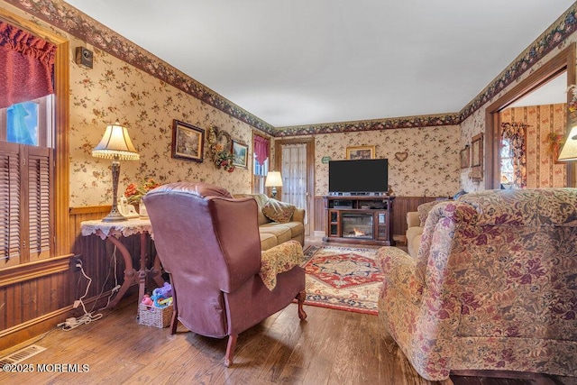 living room featuring hardwood / wood-style flooring