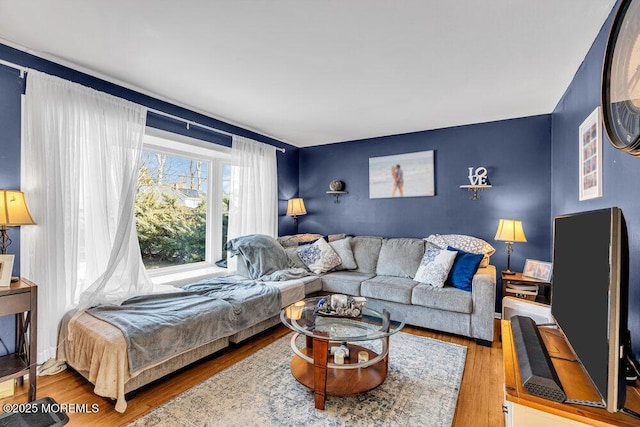 living room featuring hardwood / wood-style flooring