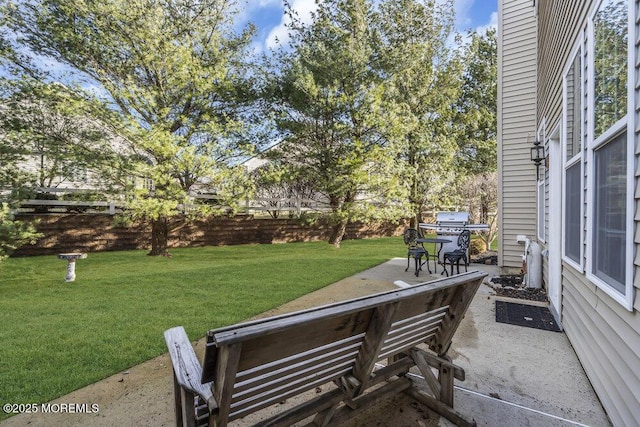 view of patio / terrace with a grill