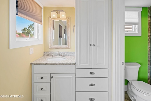 bathroom with vanity and toilet