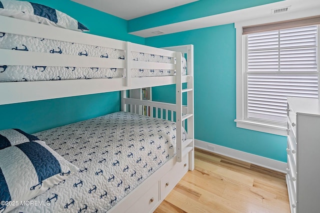 bedroom featuring light hardwood / wood-style floors