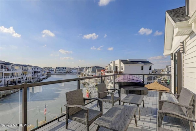 balcony with a water view