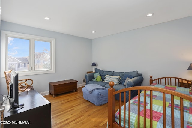 bedroom featuring light hardwood / wood-style floors