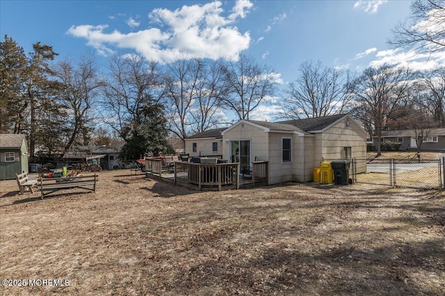 view of yard with a deck