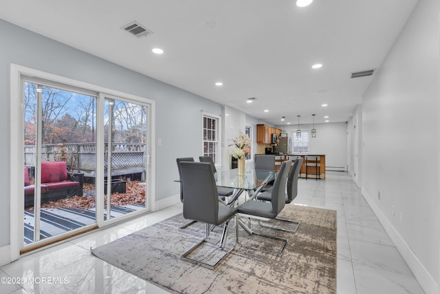 view of dining room