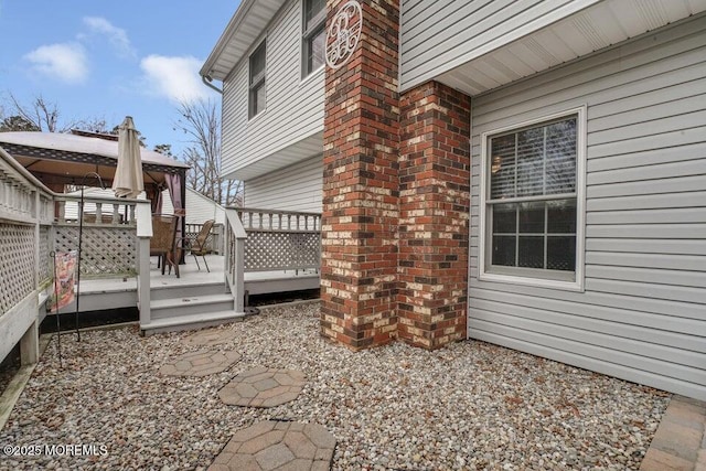 exterior space with a wooden deck