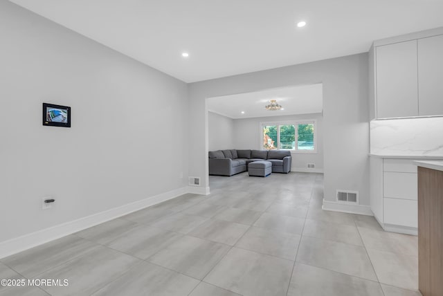 view of tiled living room