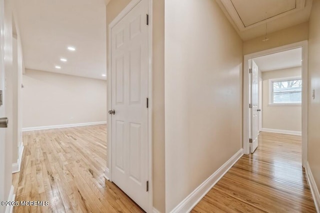 hallway featuring light hardwood / wood-style flooring